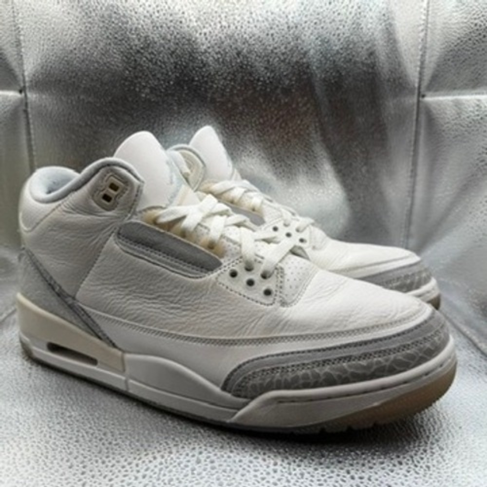 Size 11 Jordan 3 Retro Craft Ivory Mens White Excellent FJ9479-100 Elephant Prnt